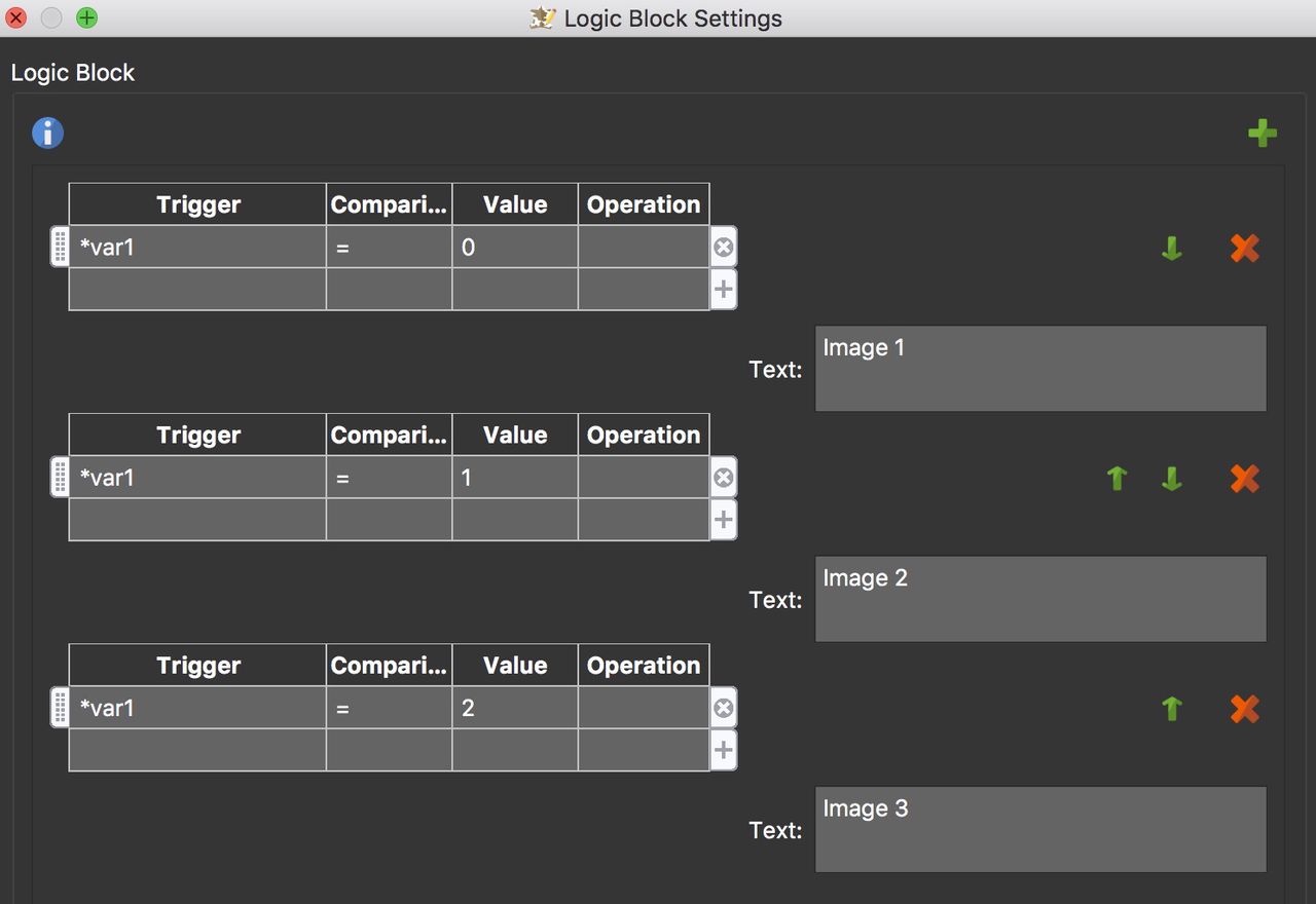 Logic Block to change text.
