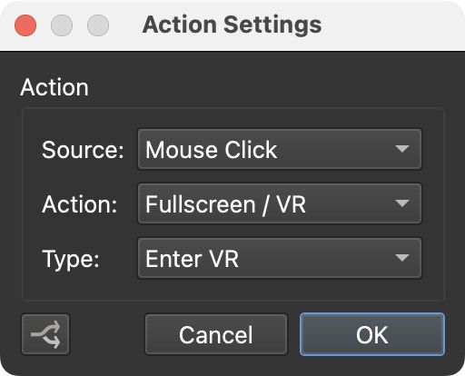Enter VR action in the main skin.