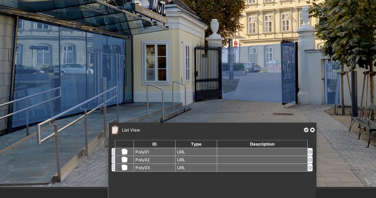 Draw three polygon hotspots
