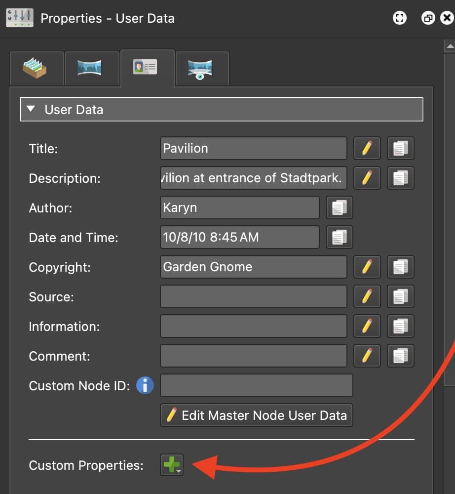 Click the plus to add a custom property.