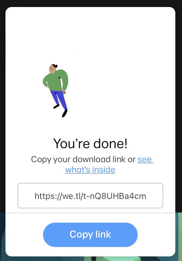 Copy the transfer link.