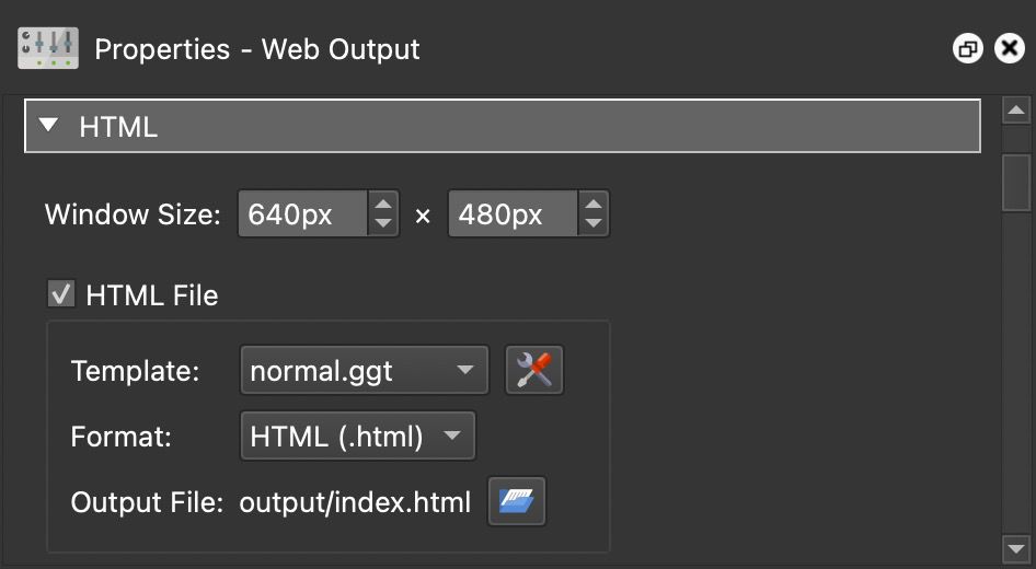 HTML Template Settings