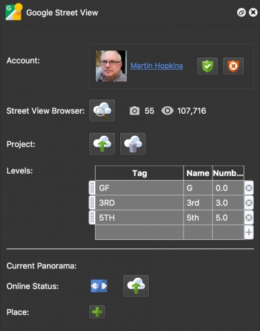 Google Street View panel