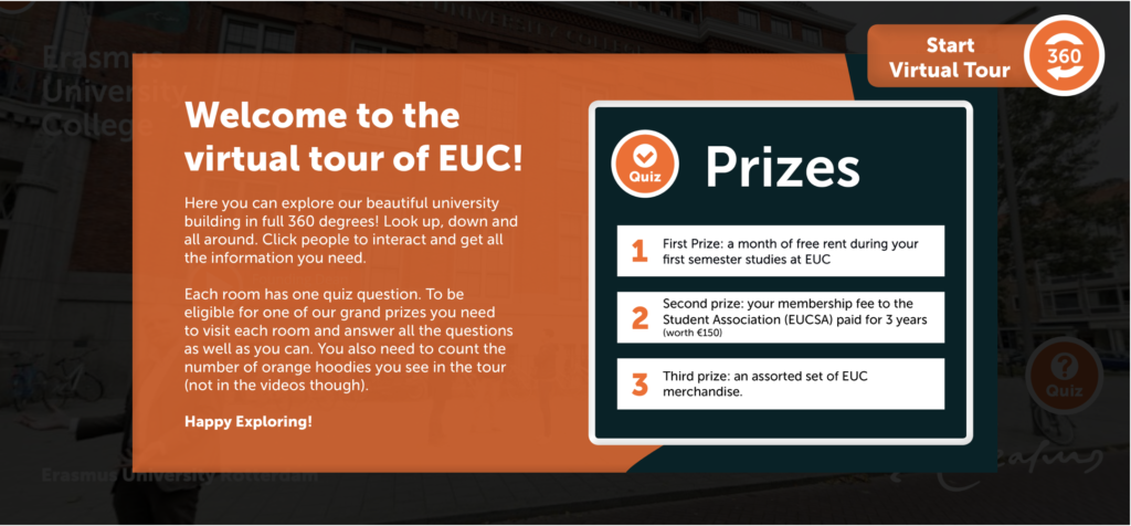 Start tour with info and a quiz
