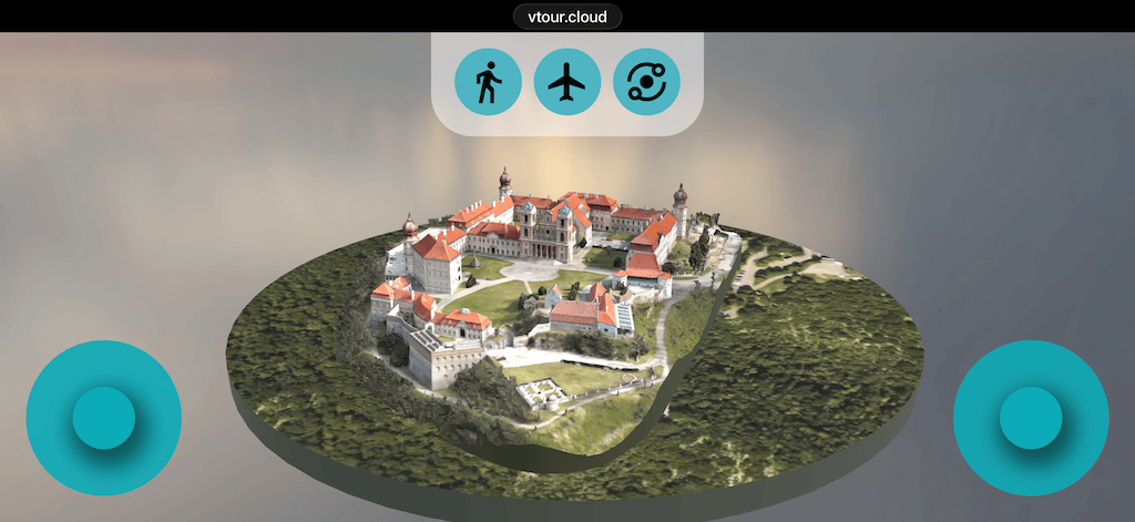 Pano2VR 8 beta 4 joystick controller component for 3D models on mobile.