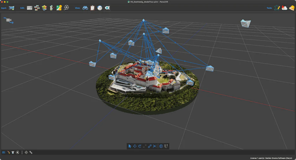 3D-Modell mit Kamerapunkten im Viewer von Pano2VR 8